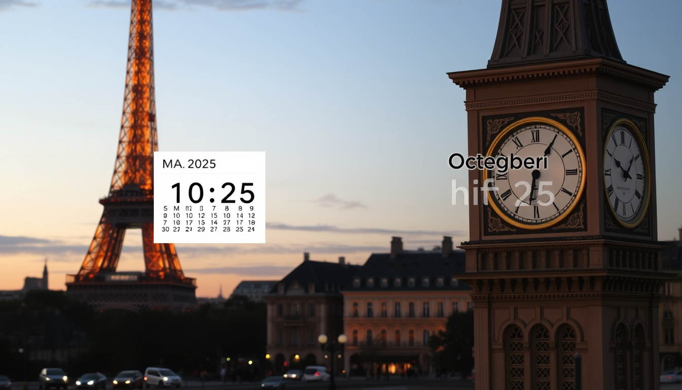 Date Changement d’Heure 2025 – 30 Mars et 26 Octobre en France
